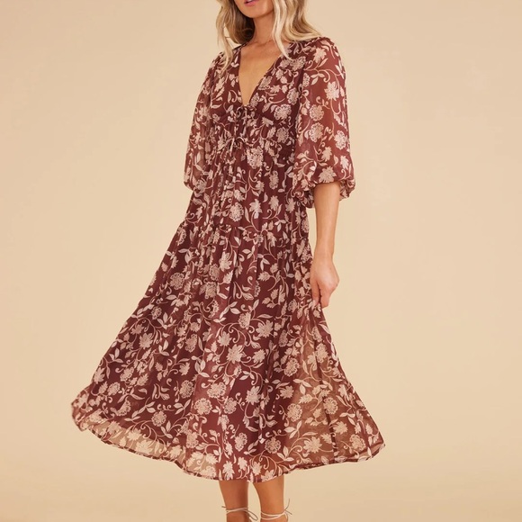 Anthropologie - Mink Pink Floral Wrap Dress New With Tags 🍂 - Picture 1 of 3